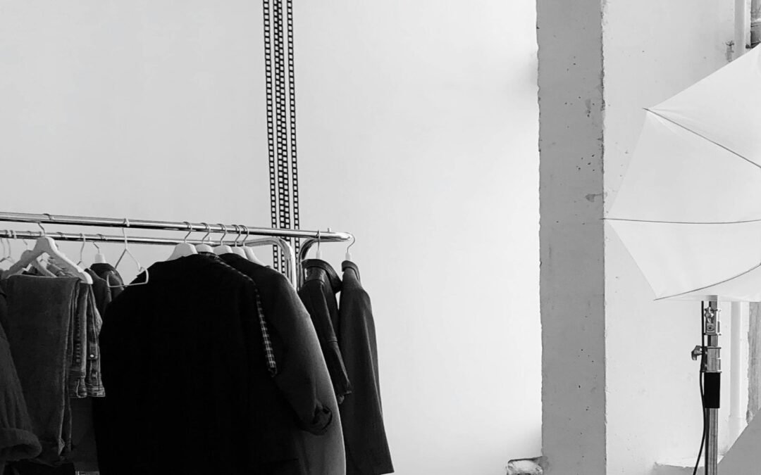 Some clothes in a photograph studio.