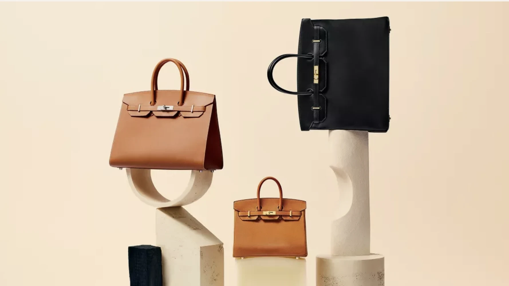 Showcasing of three Hermès bags